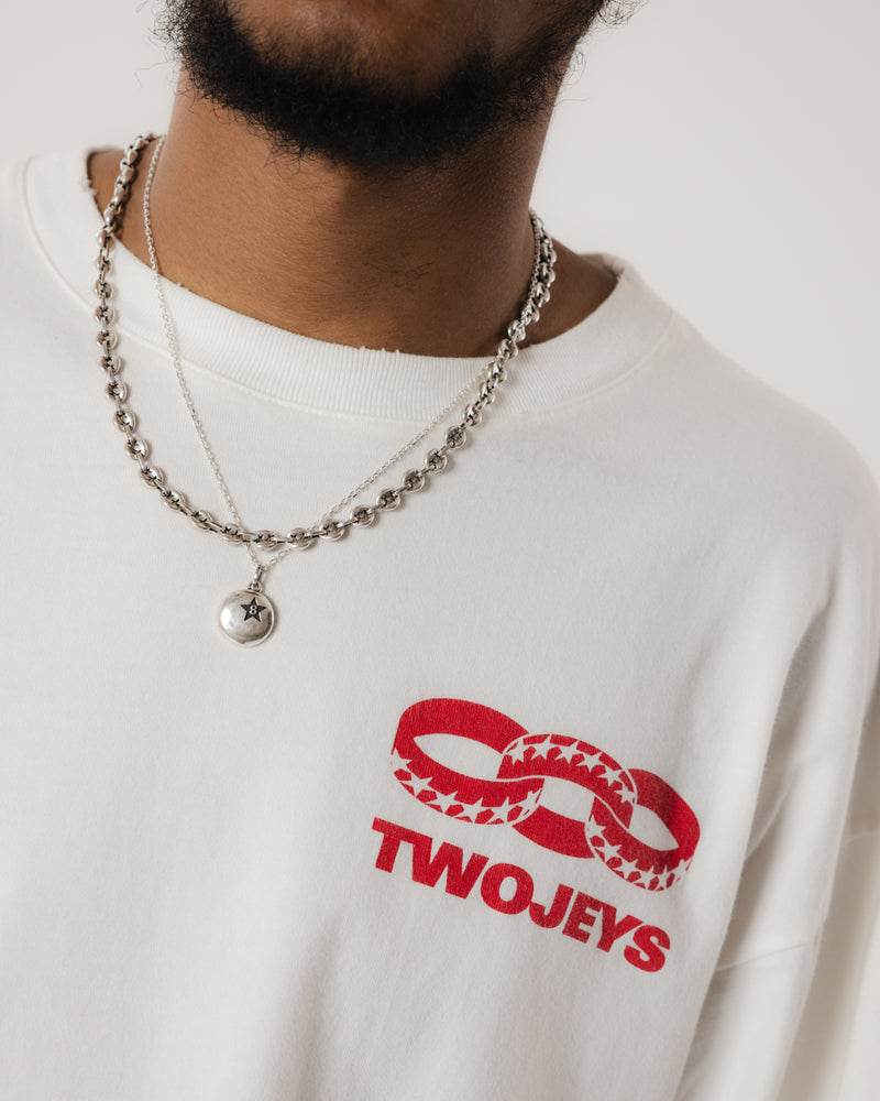 White Icon Chain Long Sleeve Tee
