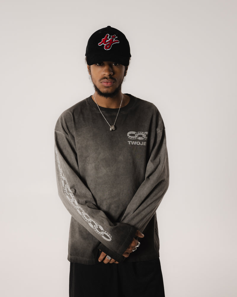 TJ Initials Corduroy Black Cap