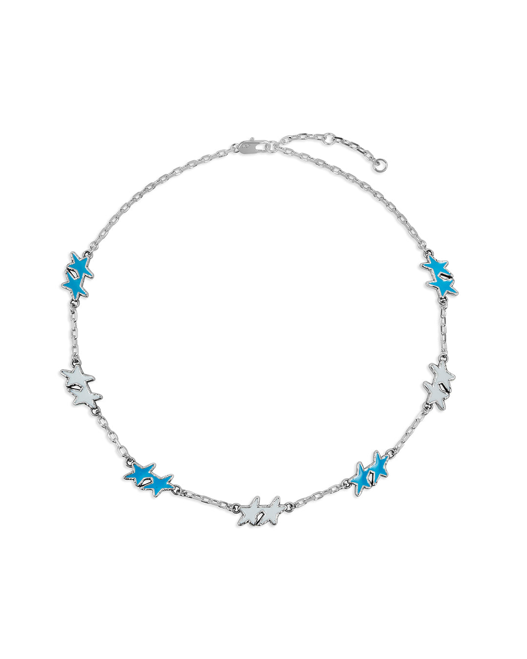 Melted Stars Necklace Baby Blue-White – Twojeys