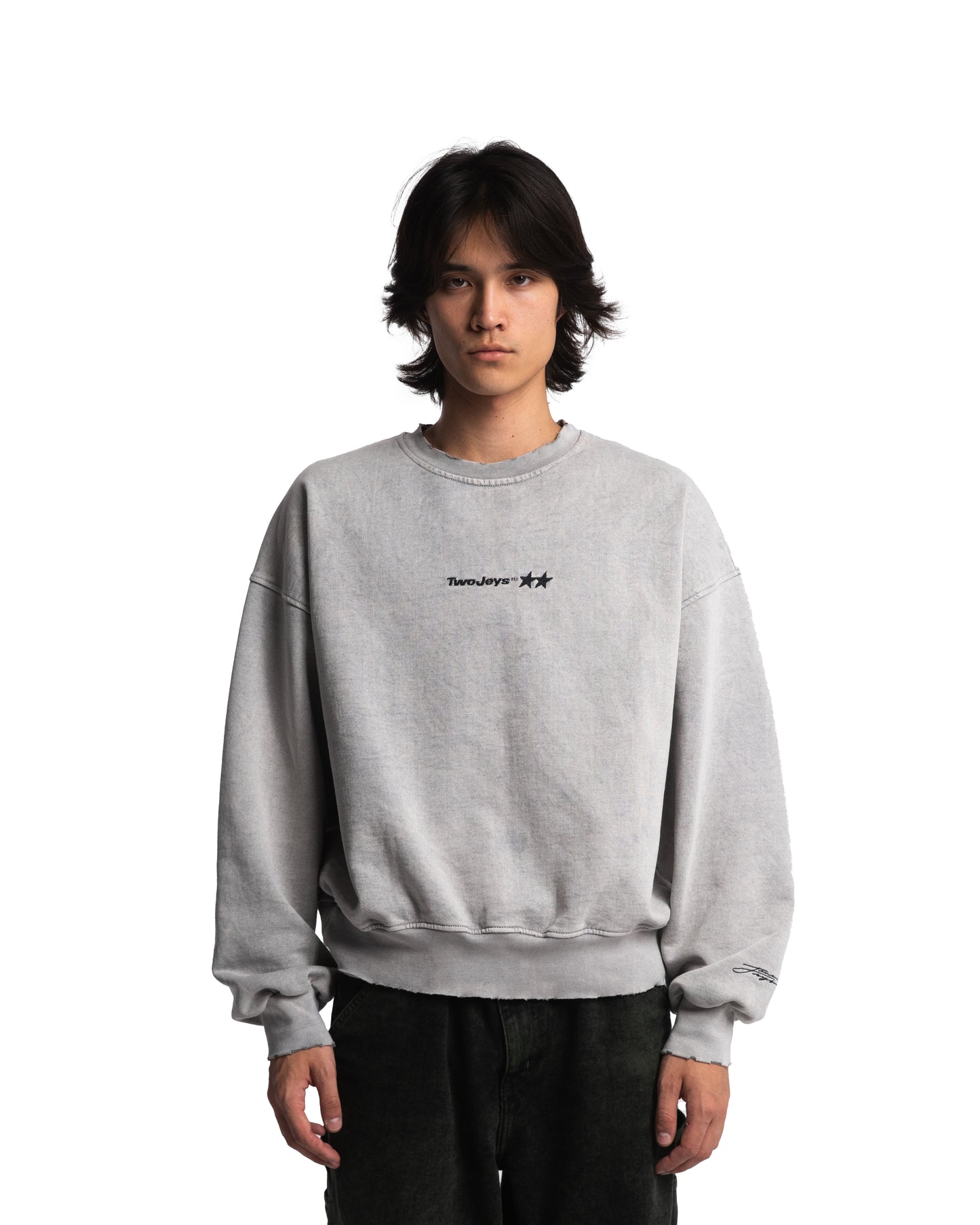 Icon Crewneck Acid Wash Grey