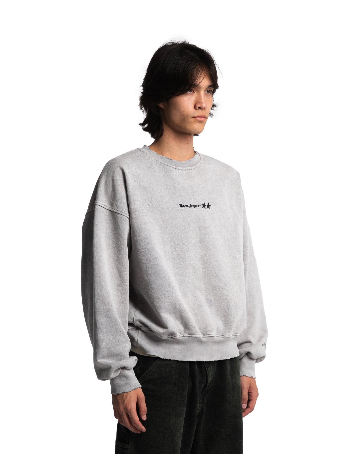 Icon Crewneck Acid Wash Grey