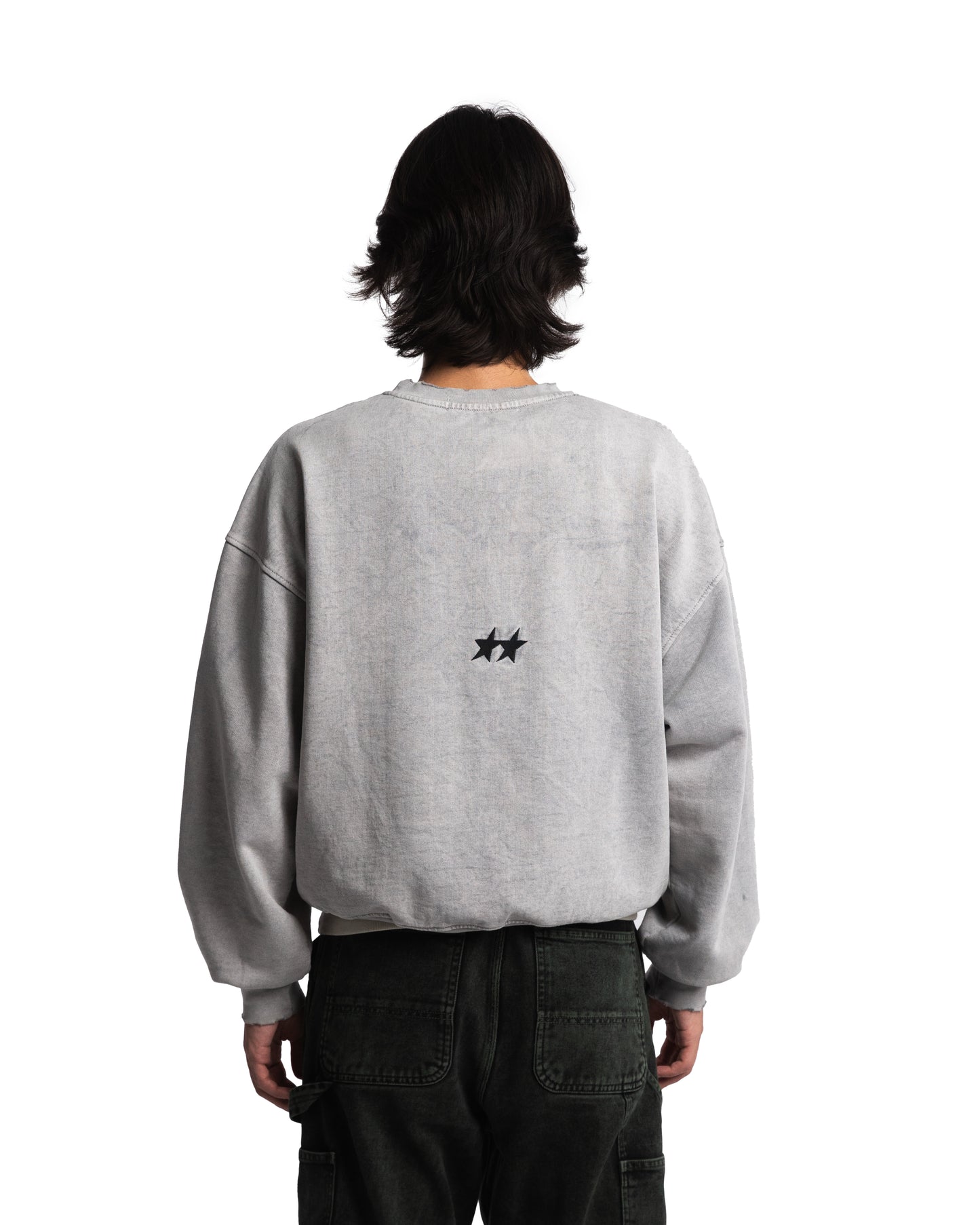Icon Crewneck Acid Wash Grey