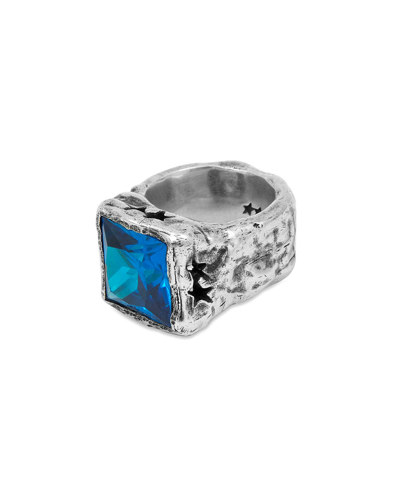 Anillo Stone Stamp Azul