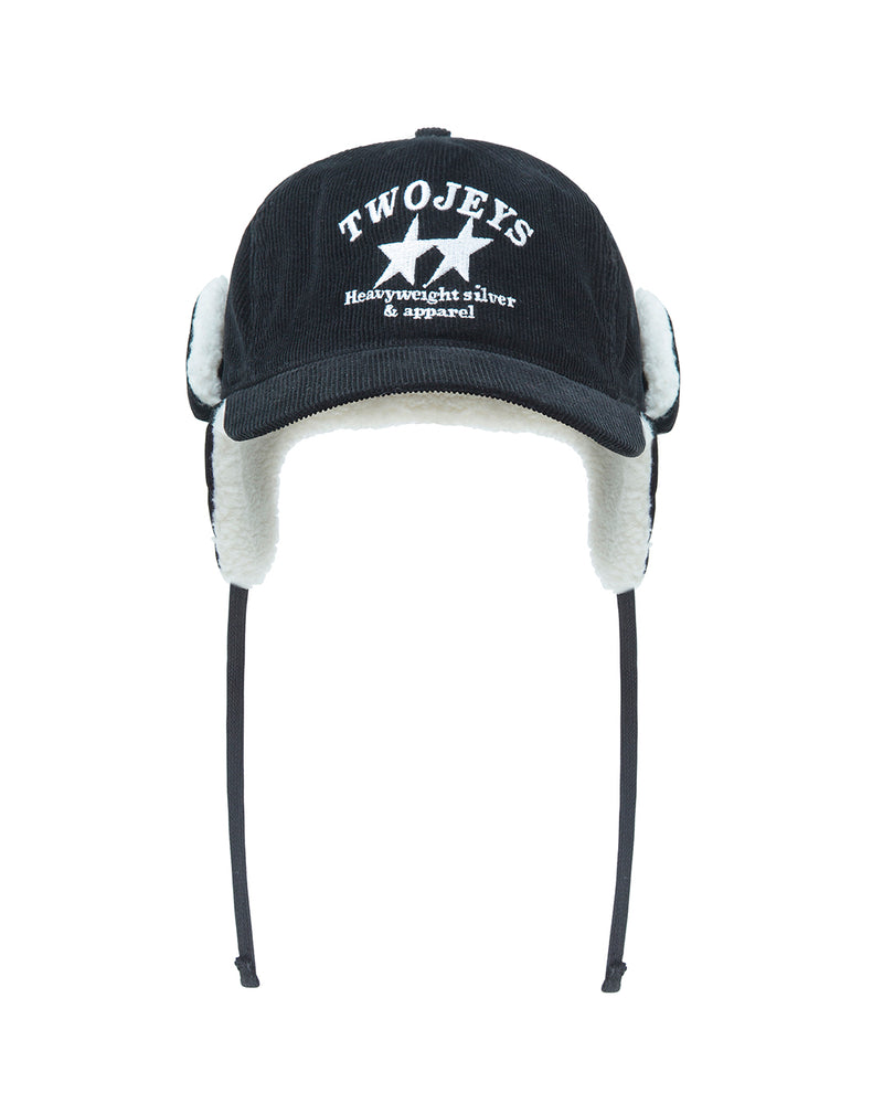 Heavy Silver Black Earflap