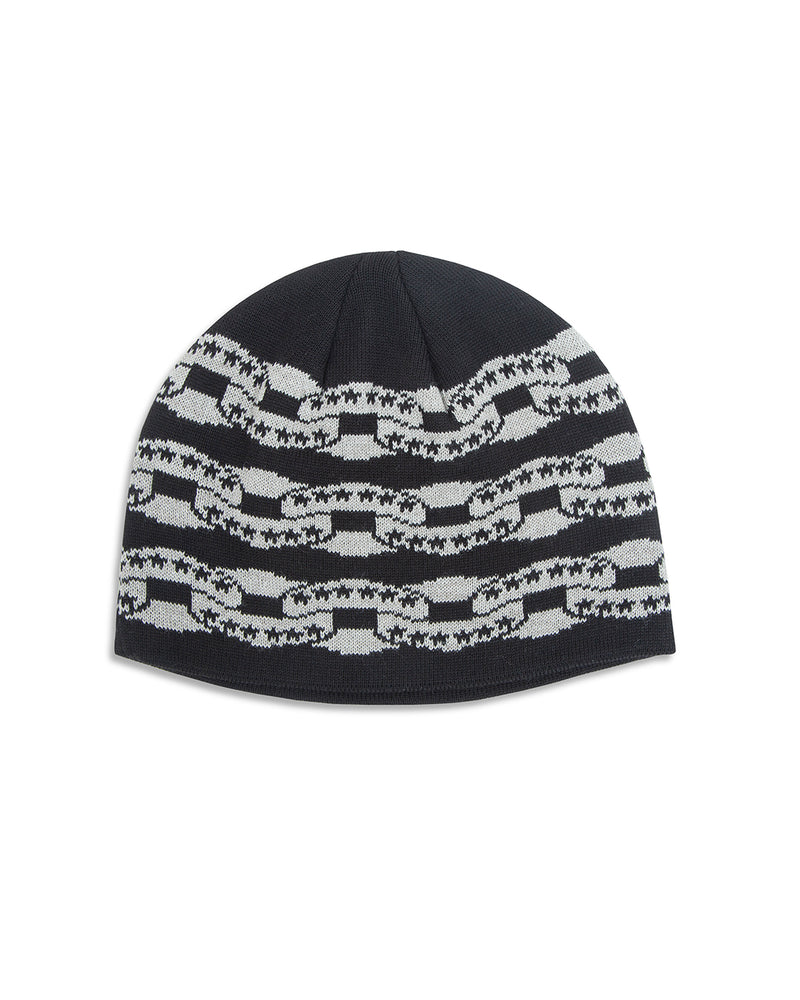 Black Icon Chain Beanie