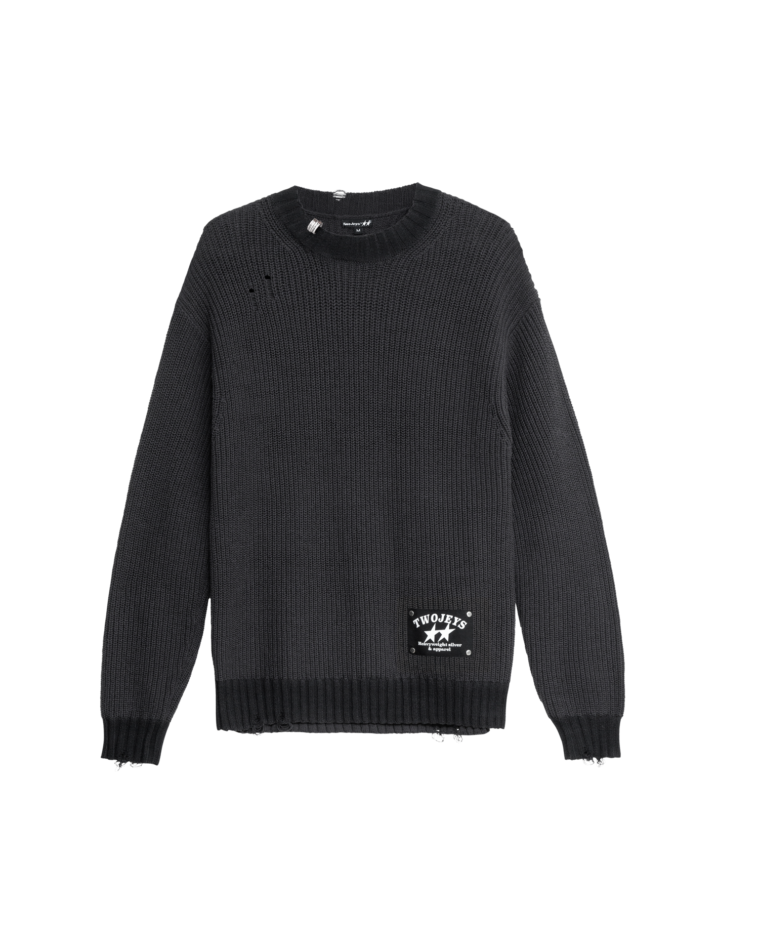 Distressed Icon Knit Sweater Black – Twojeys