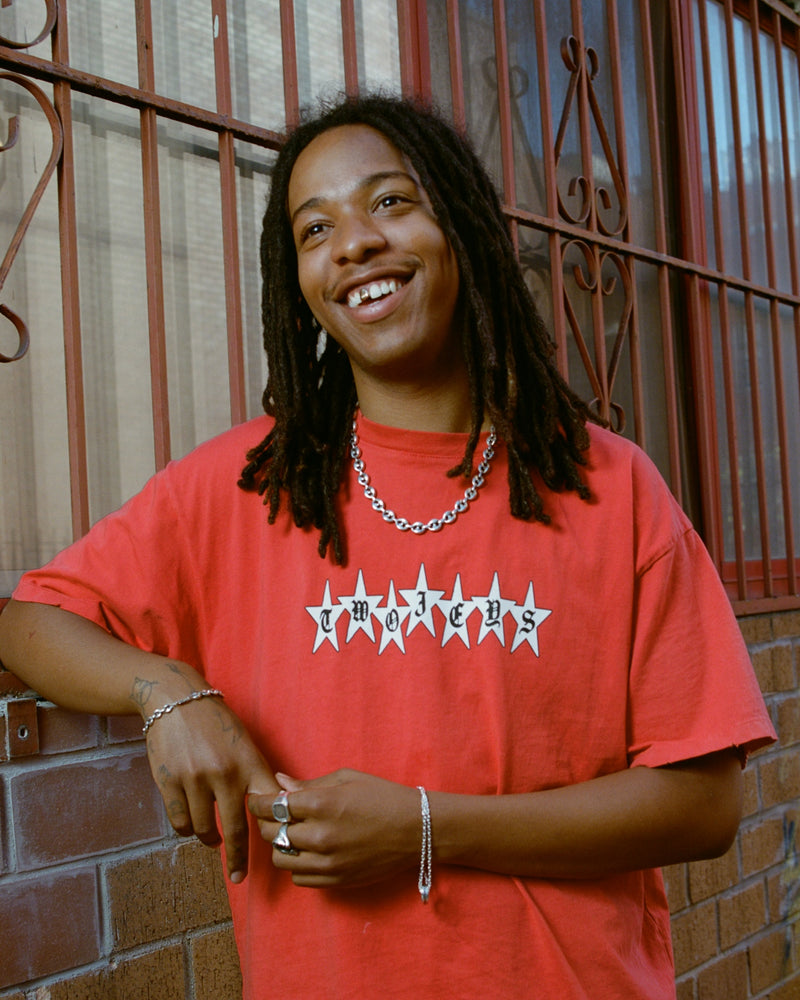 Red Graphic Stars Tee