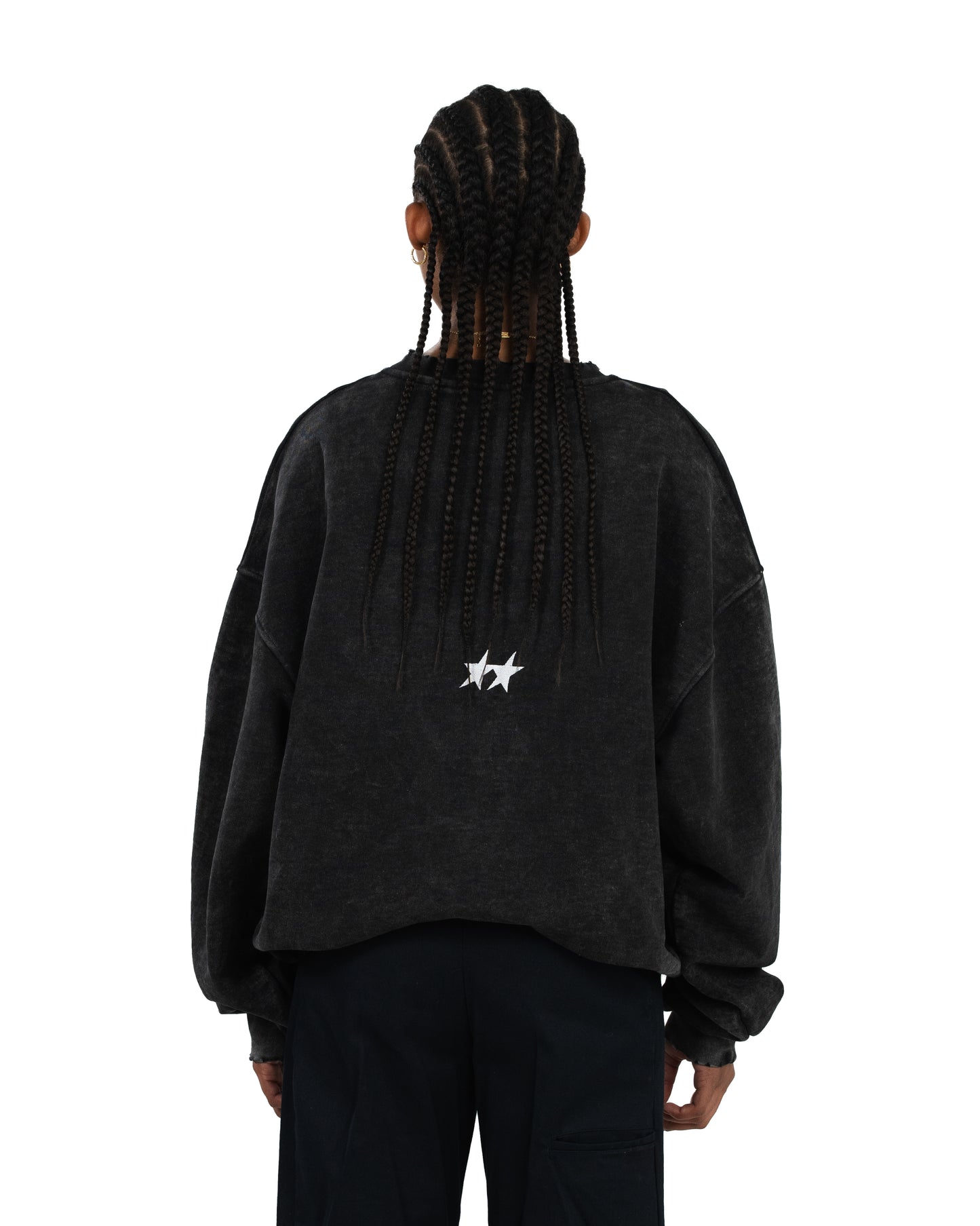 Icon Crewneck Acid Wash Black