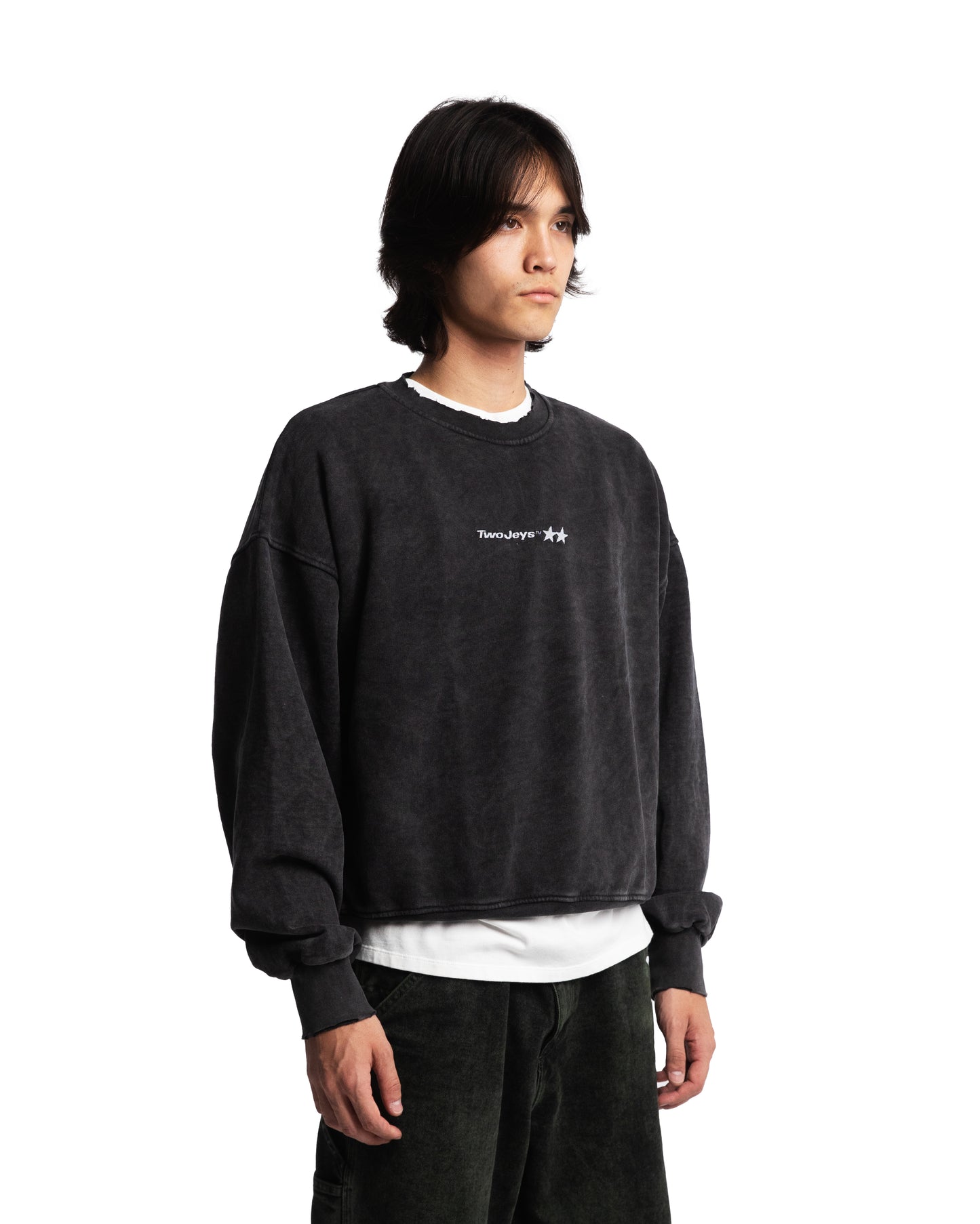 Icon Crewneck Acid Wash Black