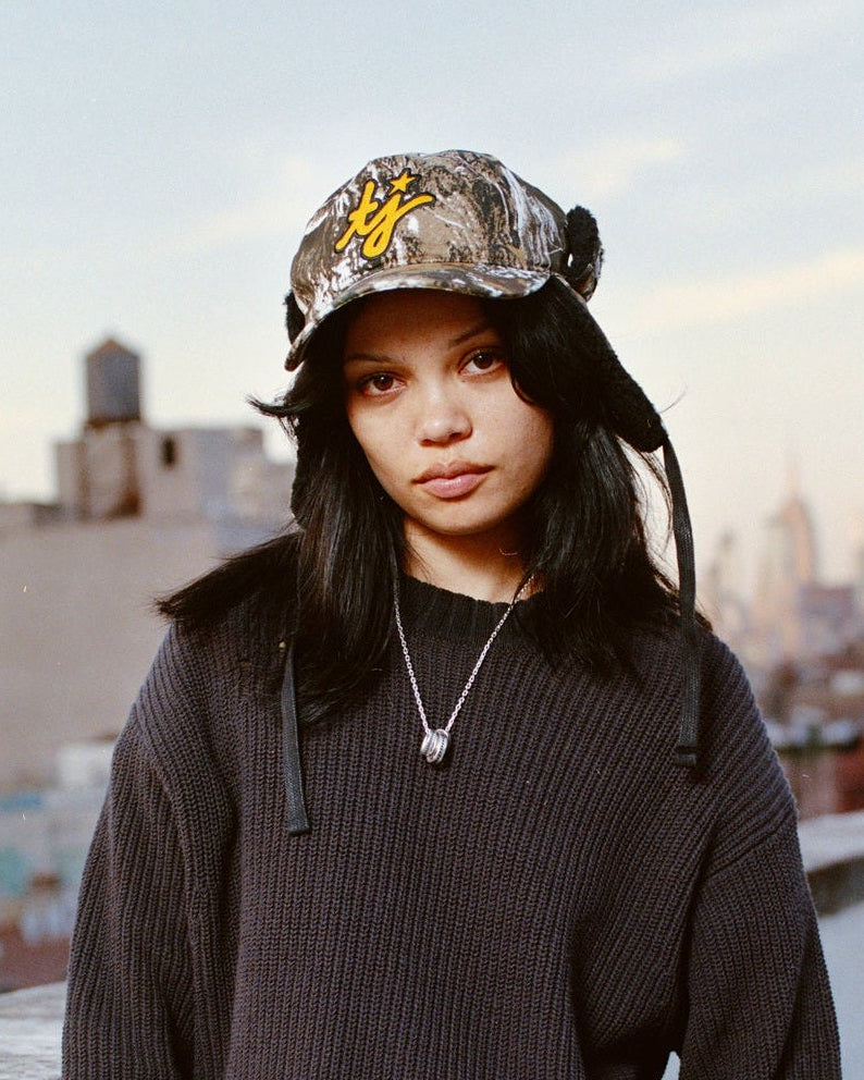 TJ Initials Camo Earflap