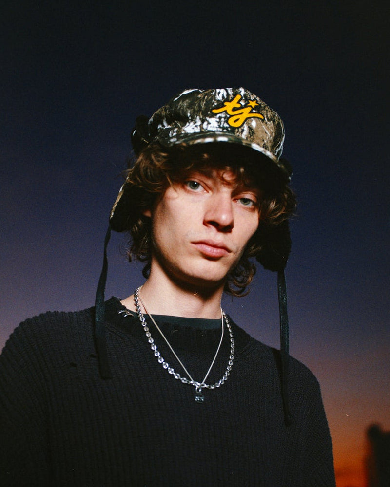 TJ Initials Camo Earflap