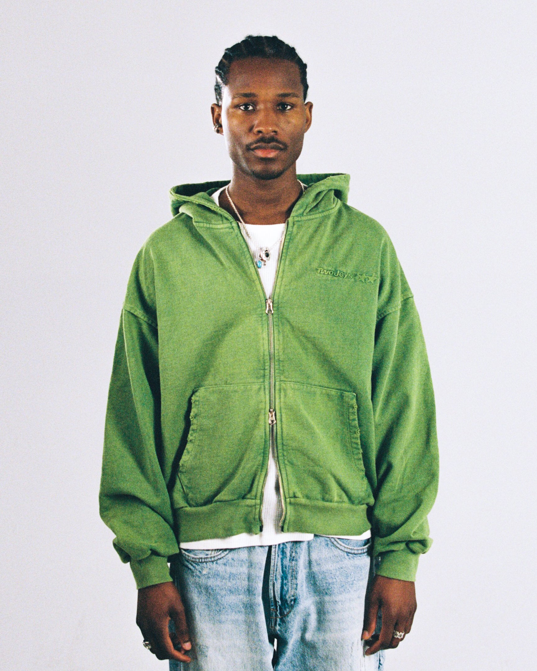 Icon Washed Green Zipper