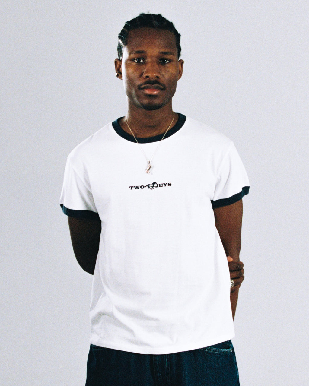 Camiseta blanca de dos tonos