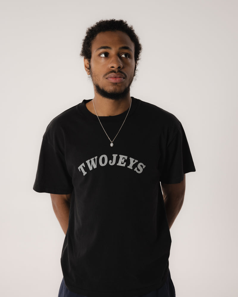 Stone Washed Black Varsity Tee