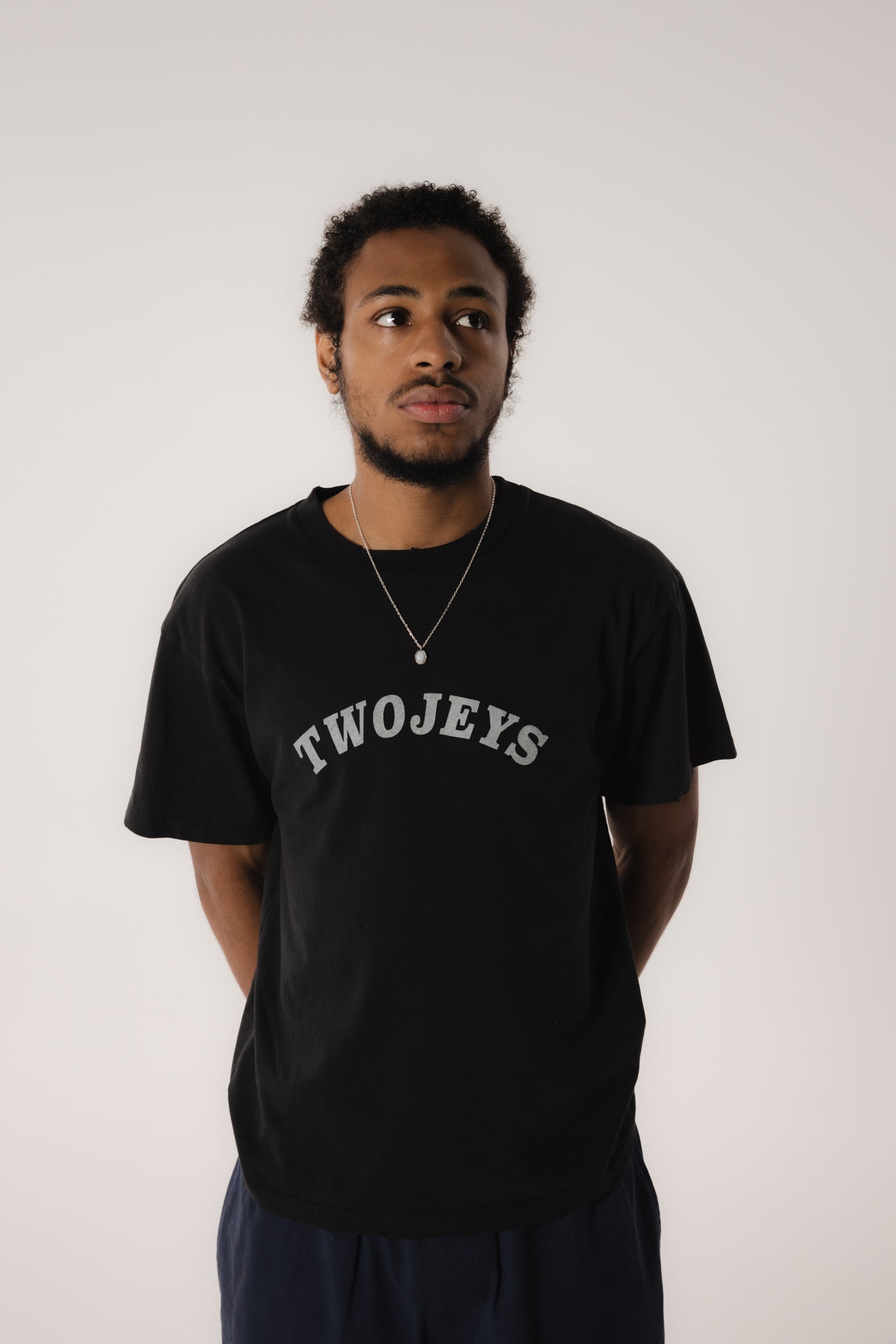 Stone Washed Black Varsity Tee