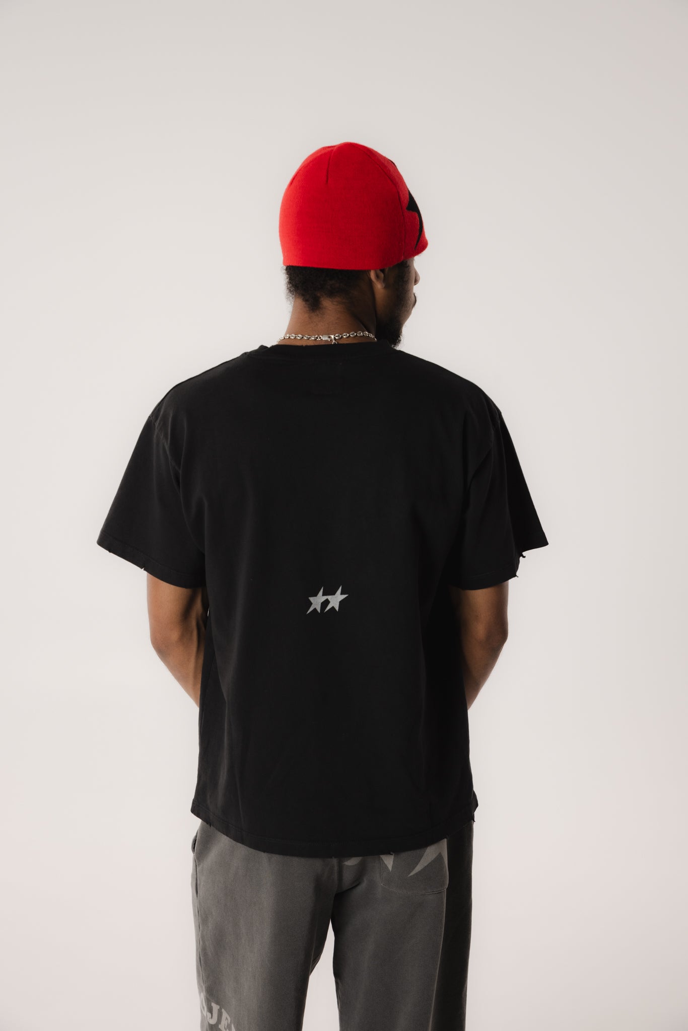 Stone Washed Black Varsity Tee