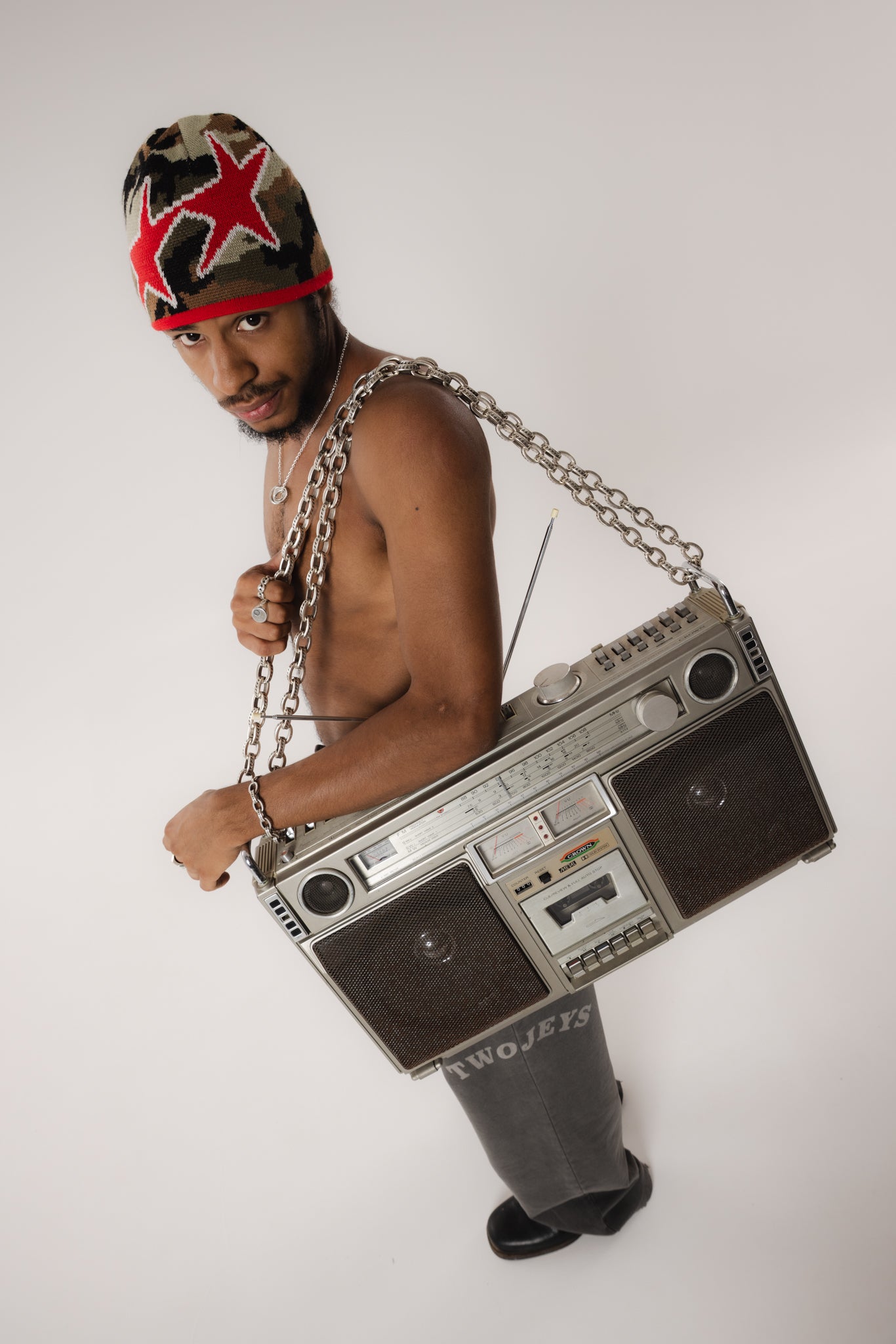 Reversible Icon Camo/Red Beanie