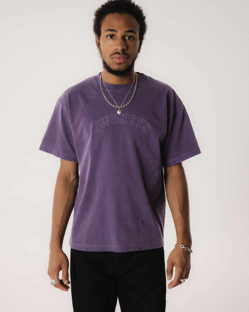 Pigment Dyed Purple Varsity Tee