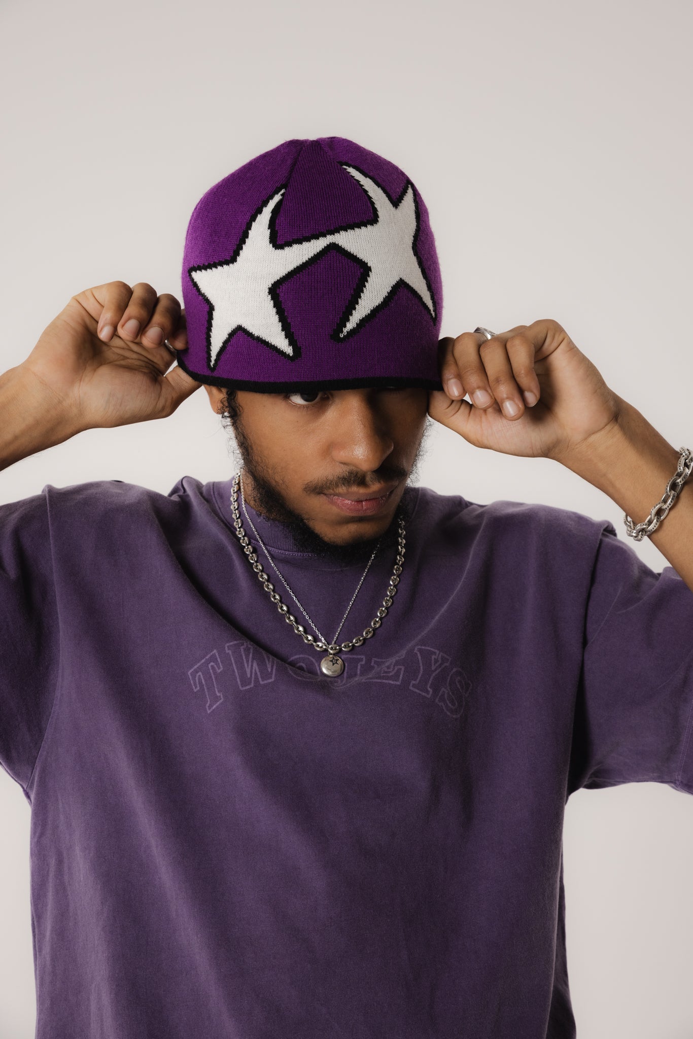 Reversible Icon Black/Purple Beanie