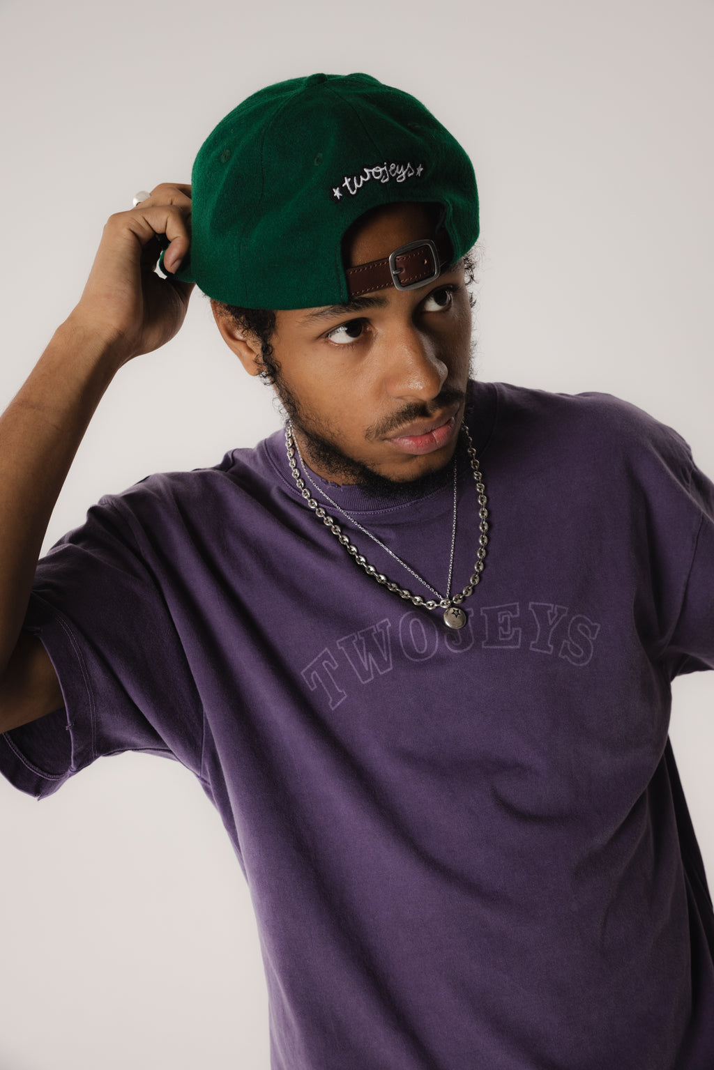 TJ Initials Wool Green Cap