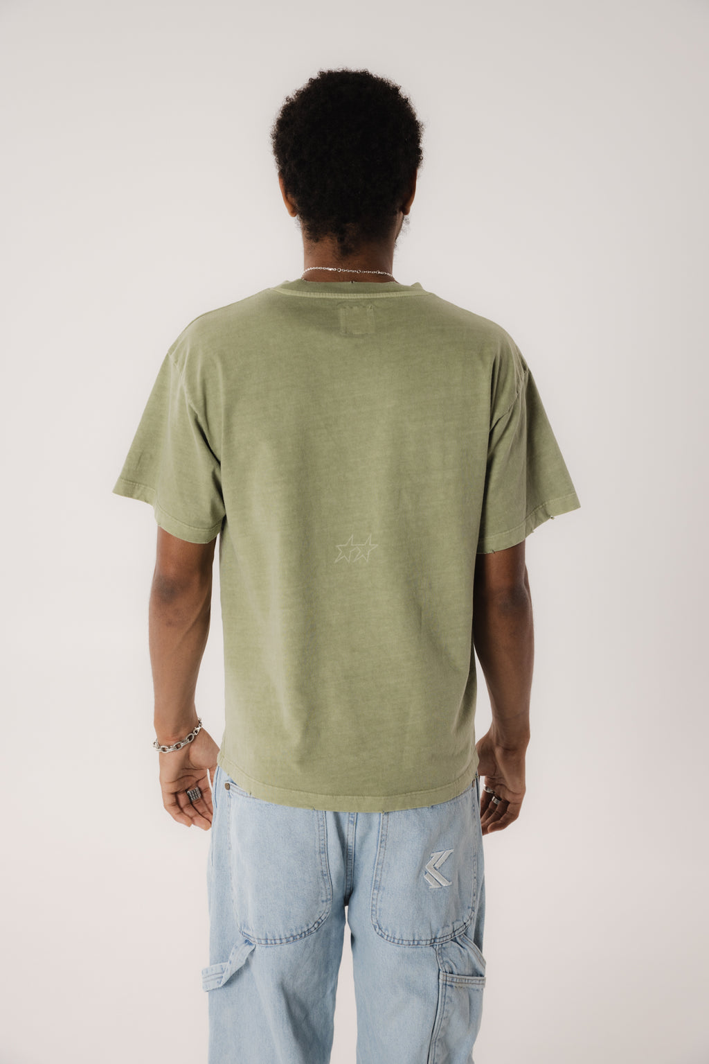 Pigment Dyed Green Varsity Tee