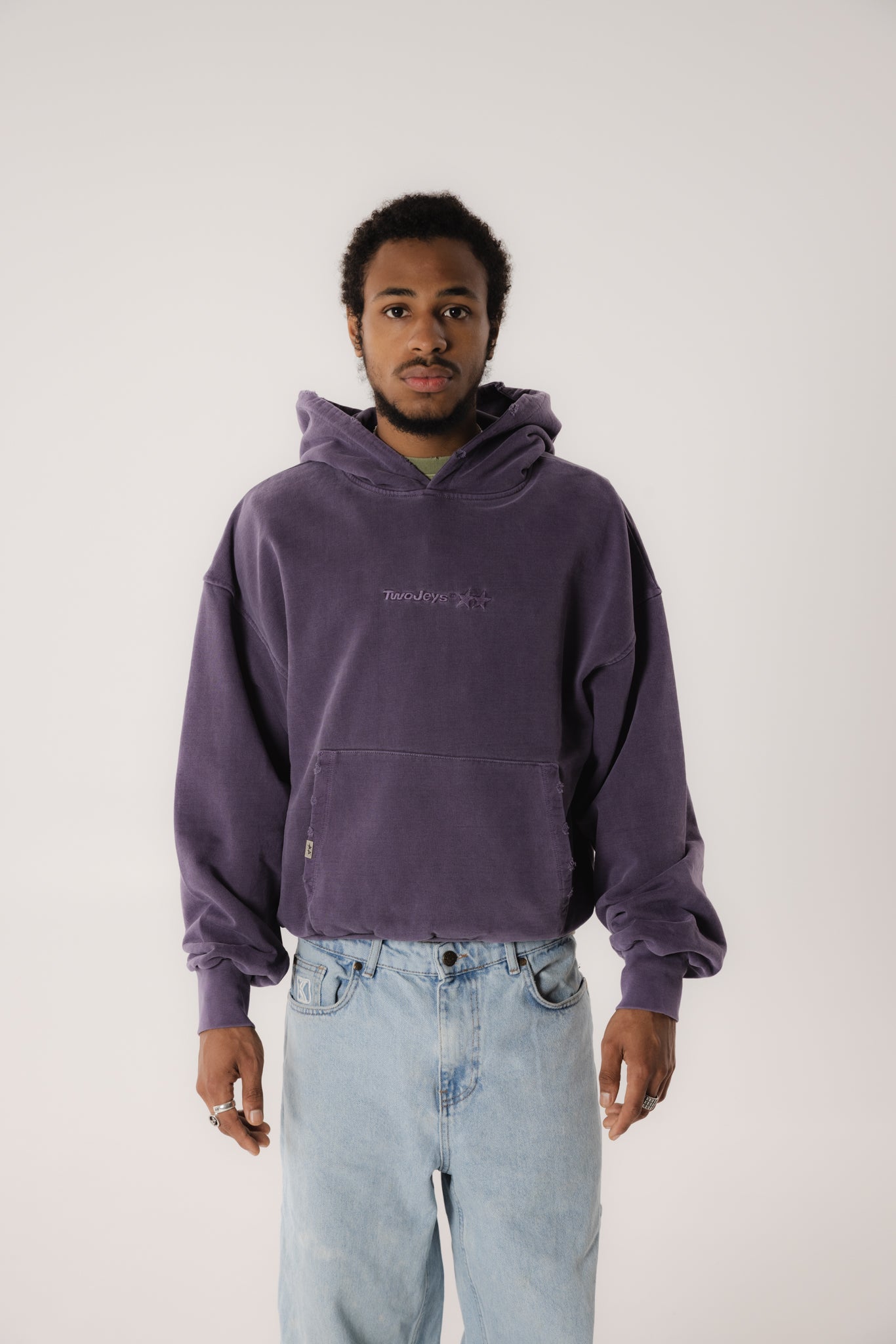 Pigment Dyed Purple Icon Hoodie