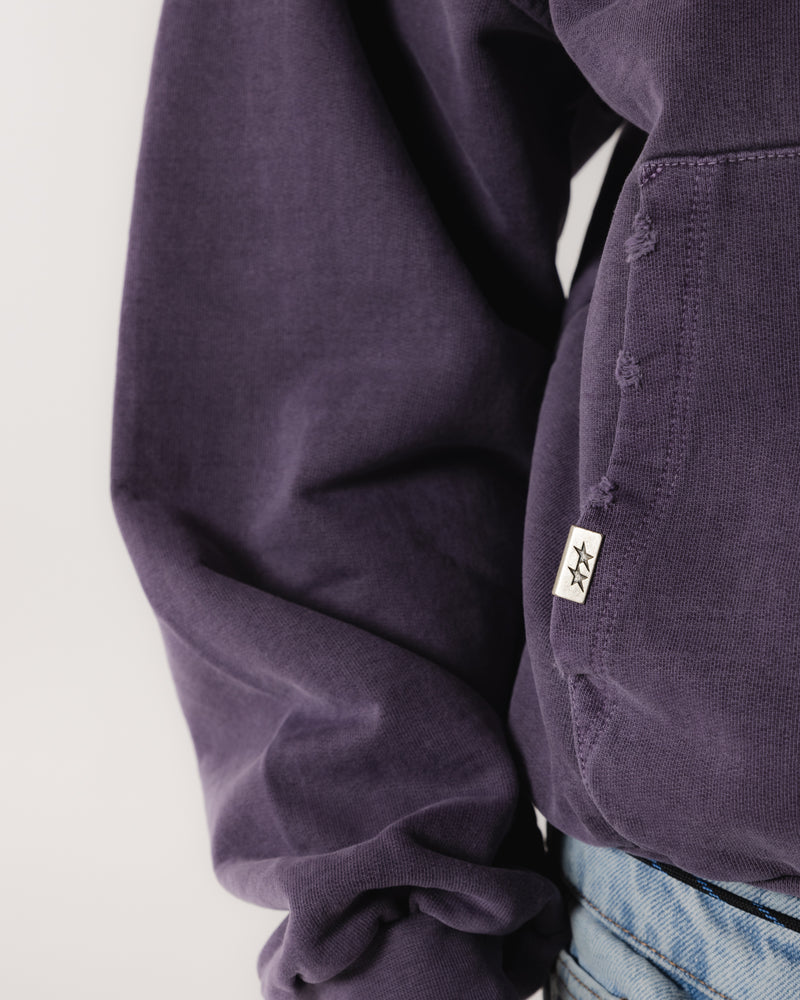 Pigment Dyed Purple Icon Hoodie