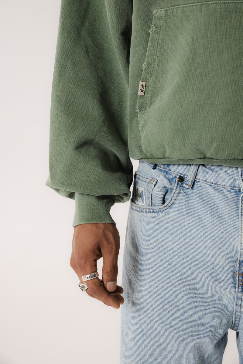 Pigment Dyed Green Icon Hoodie
