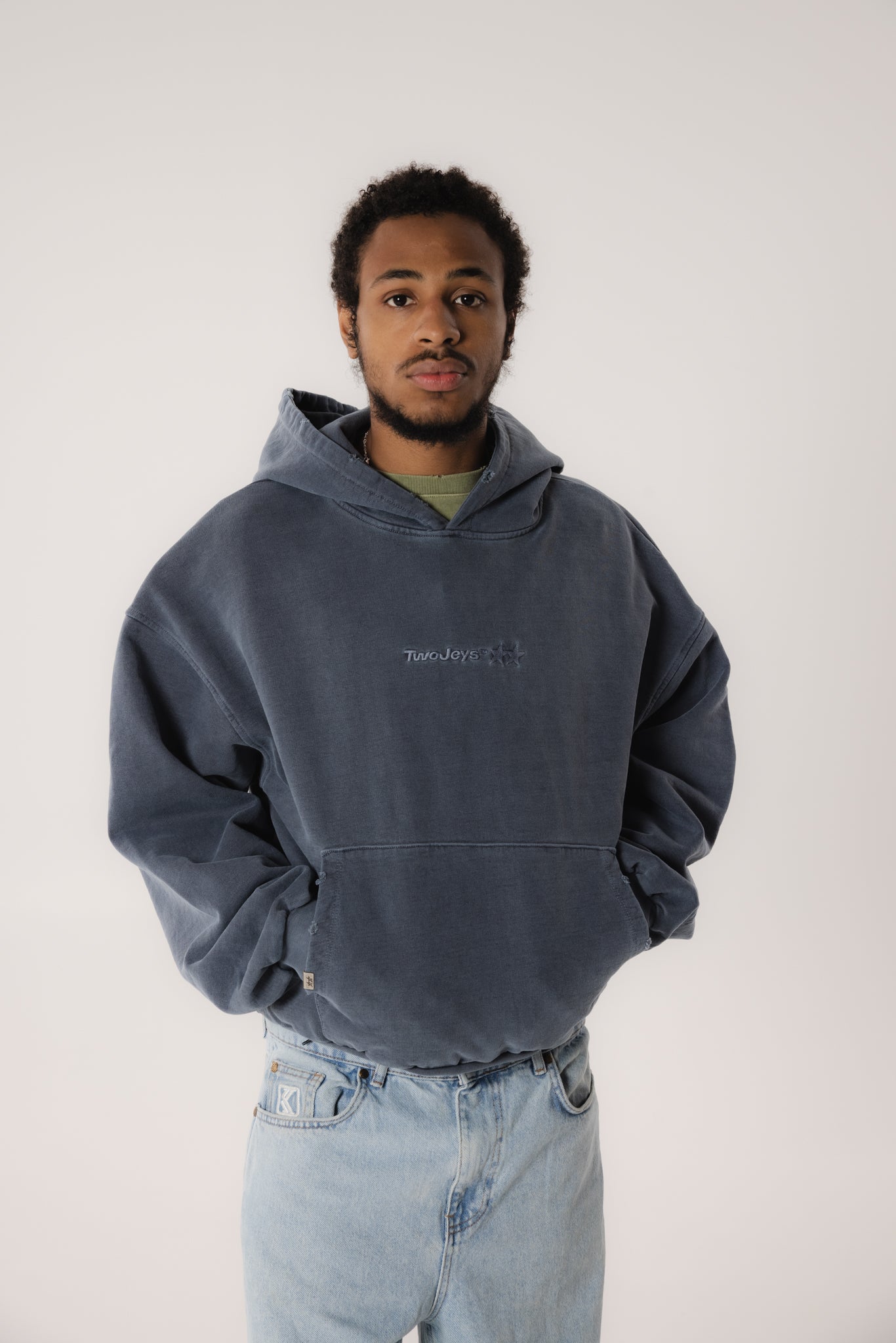 Pigment Dyed Blue Icon Hoodie