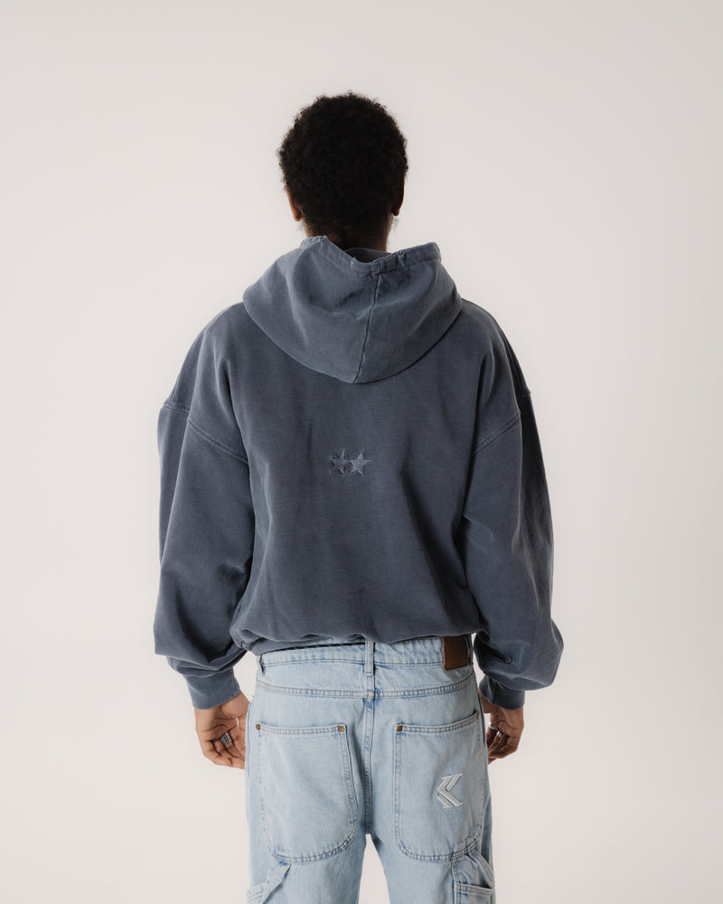 Pigment Dyed Blue Icon Hoodie