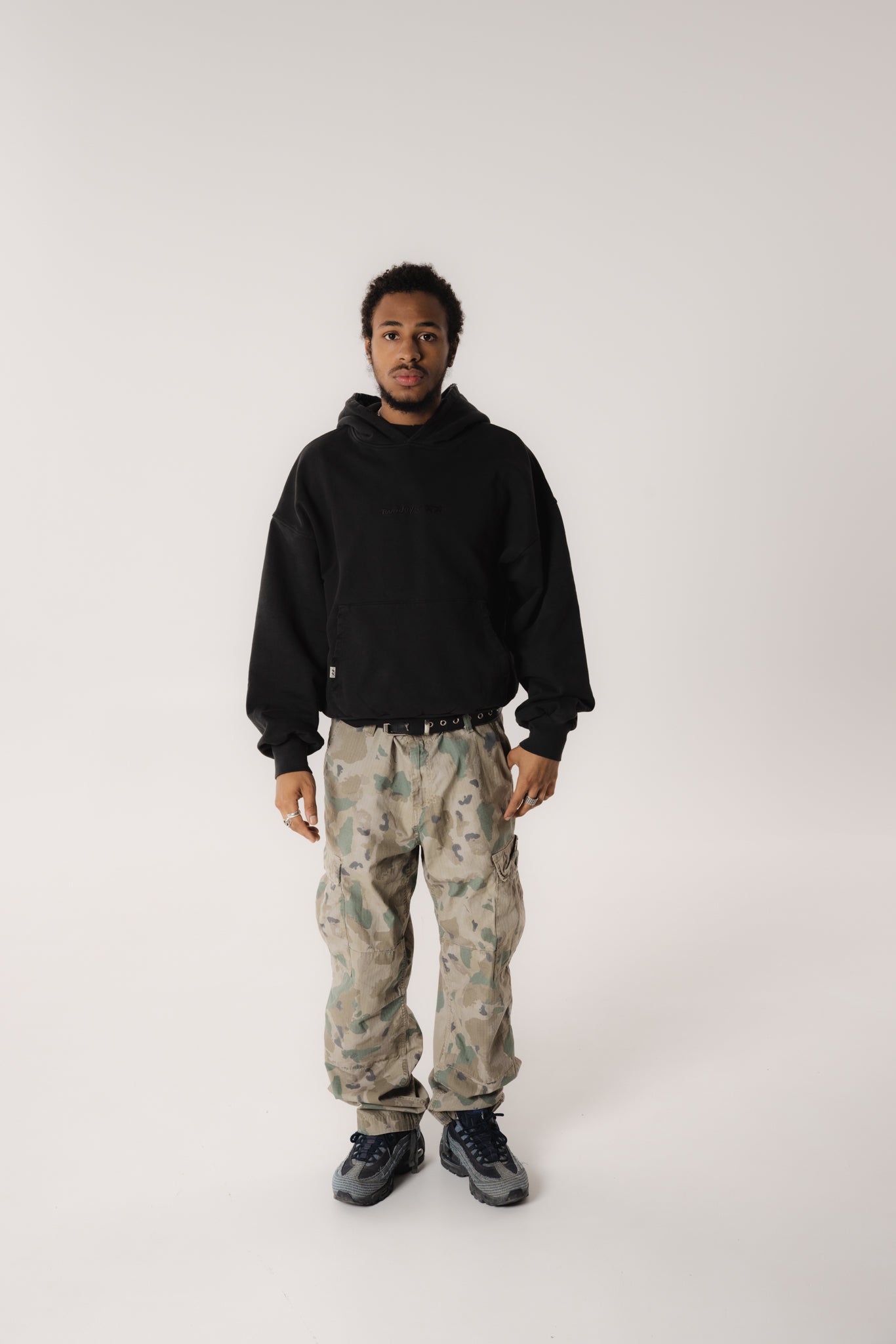 Stone Washed Black Icon Hoodie