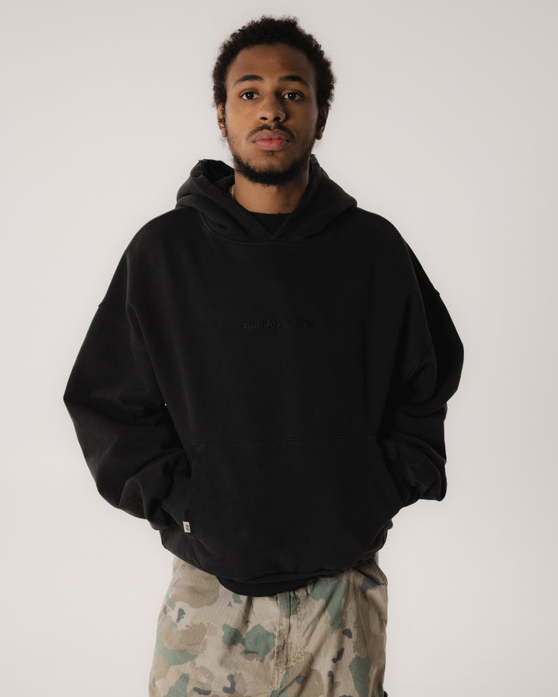 Stone Washed Black Icon Hoodie
