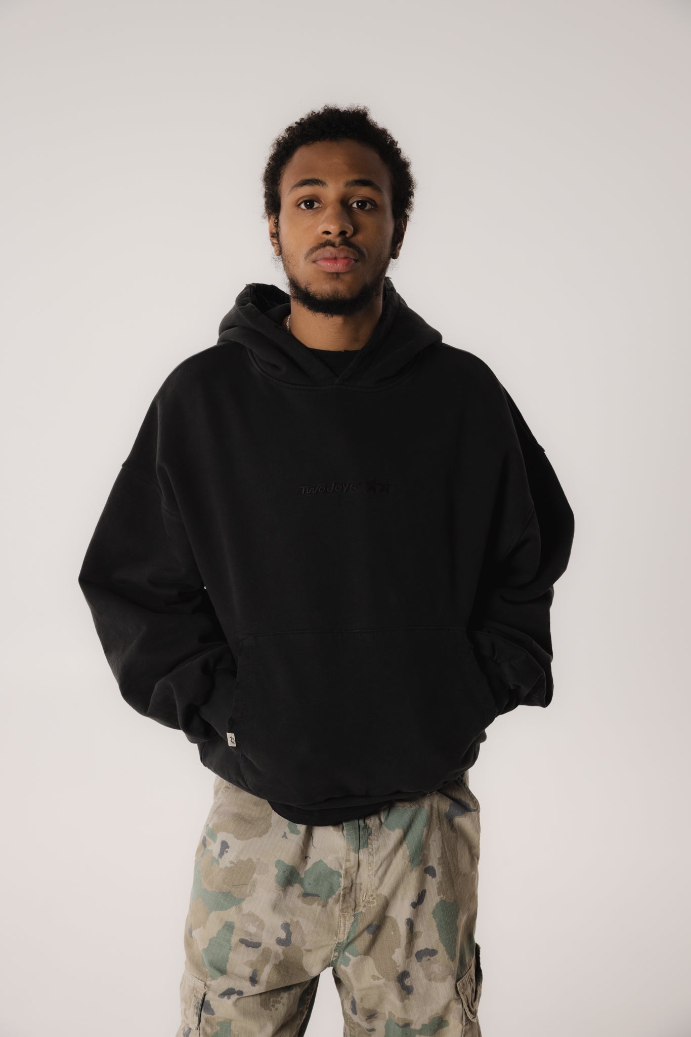 Stone Washed Black Icon Hoodie