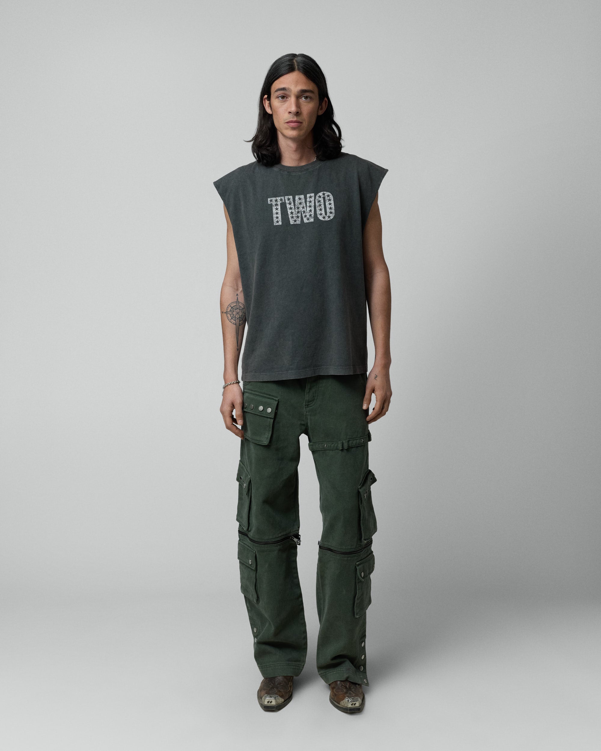 TWO-JEYS Sleeveless Tee Ash
