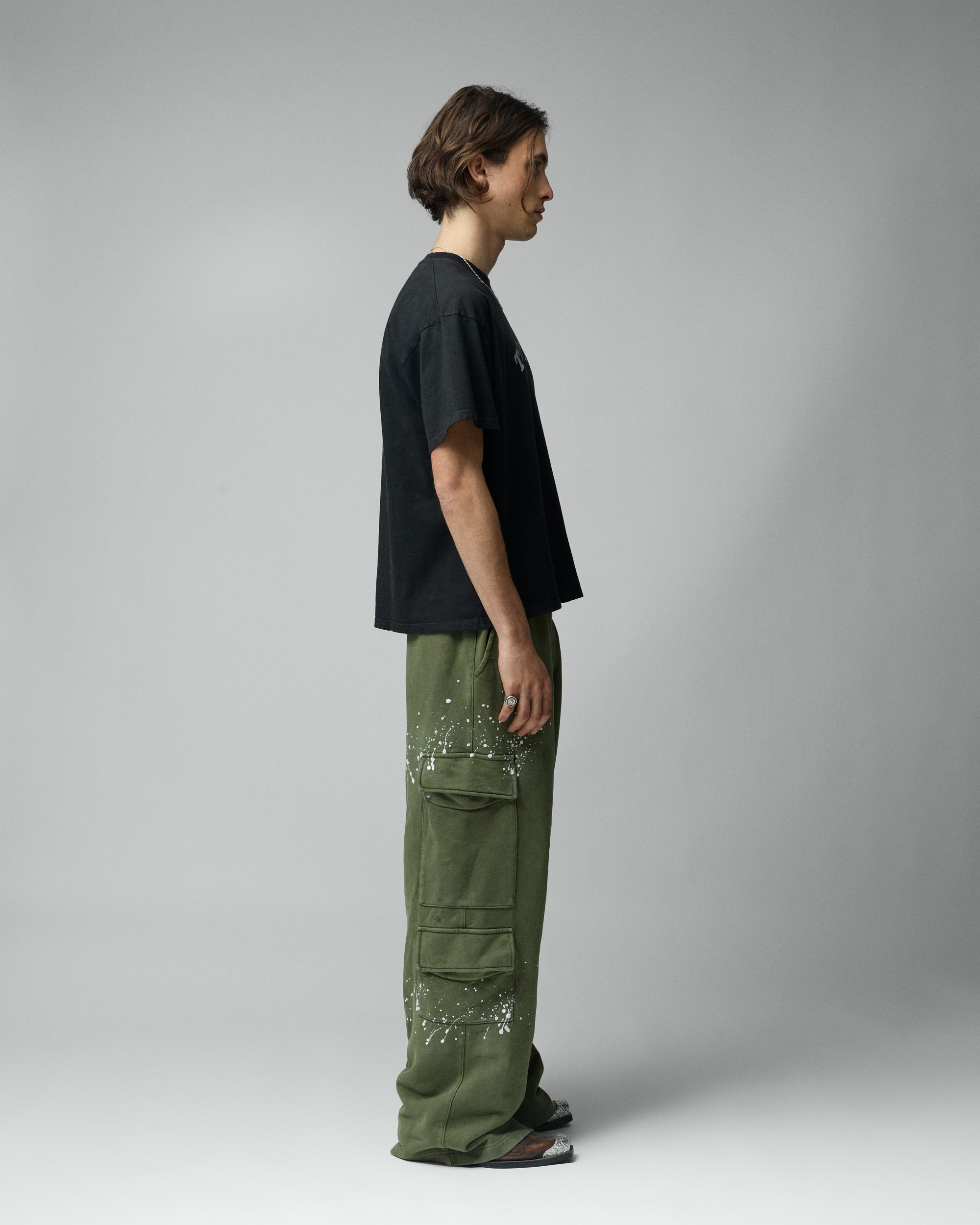 Stone Washed Black Varsity Tee