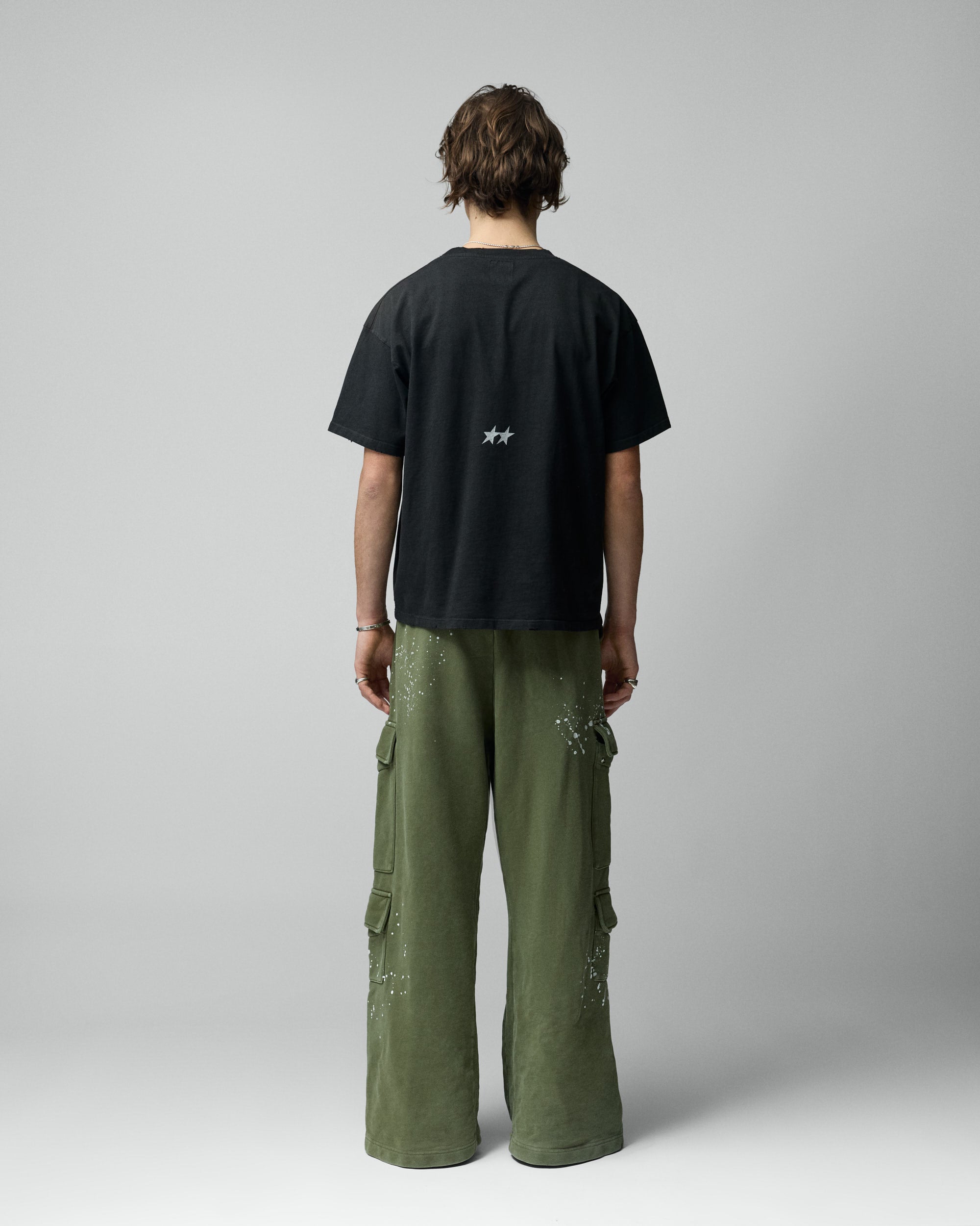 Stone Washed Black Varsity Tee