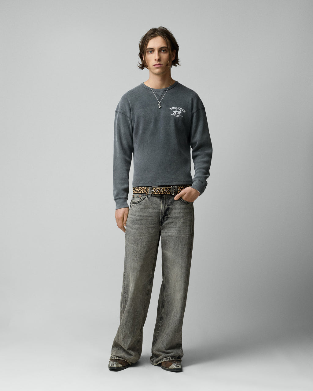 Antracita Basic Waffle Long Sleeve