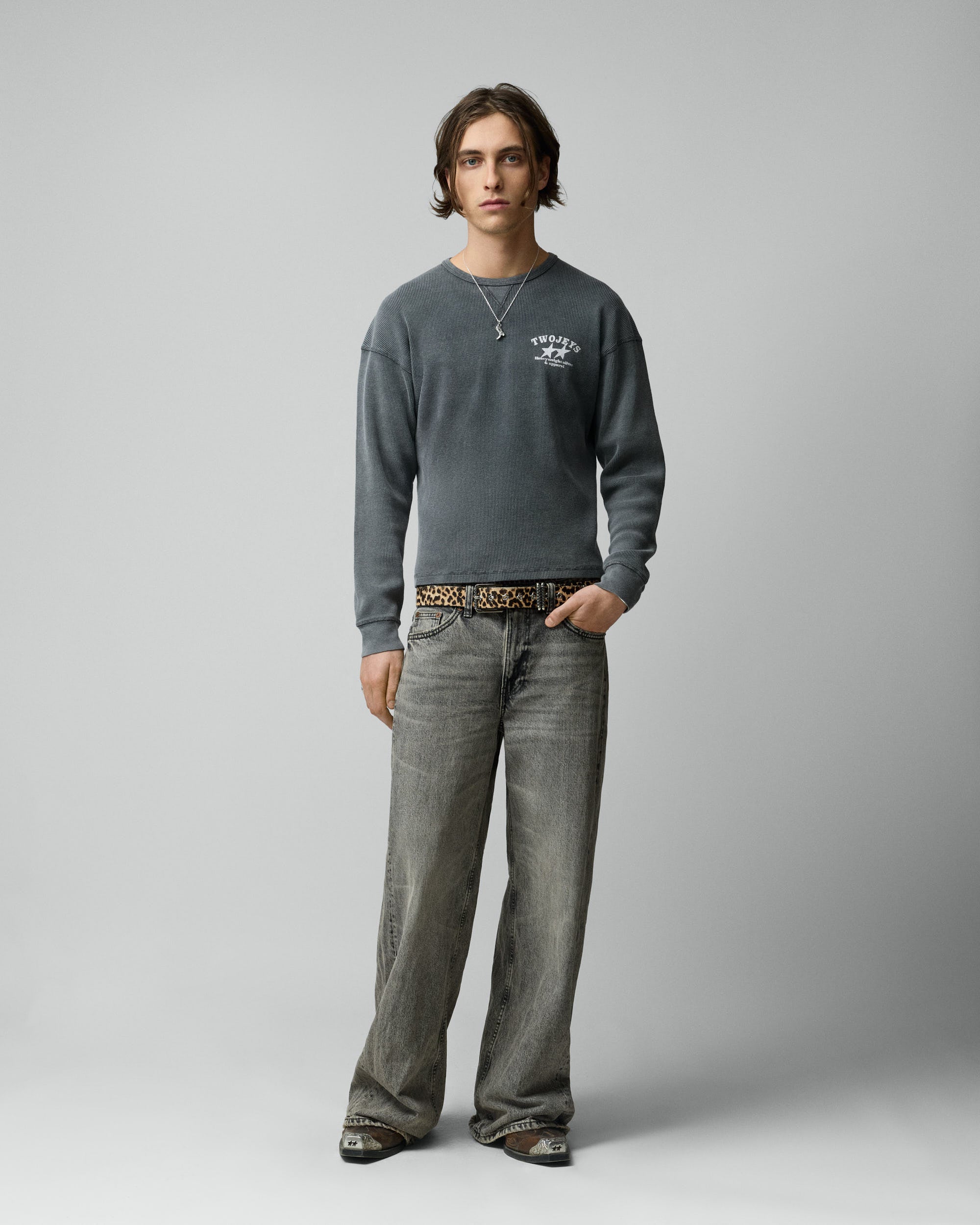 Antracita Basic Waffle Long Sleeve