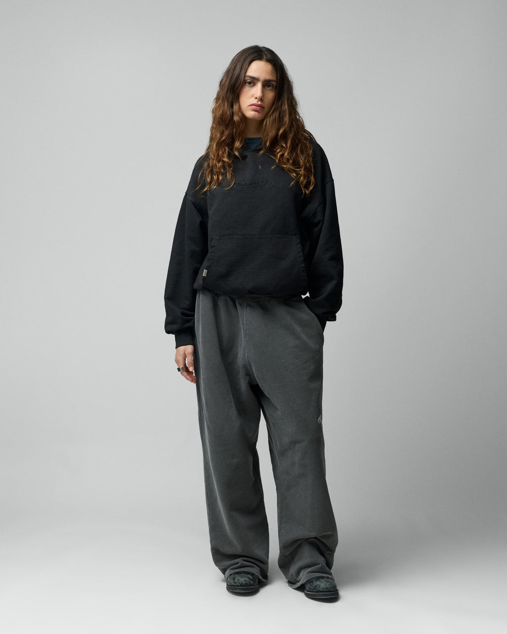 Stone Washed Black Icon Hoodie