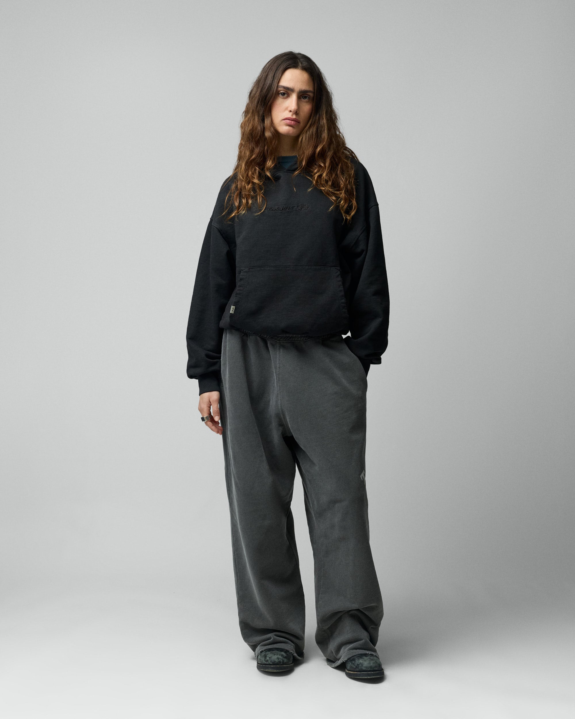 Stone Washed Black Icon Hoodie