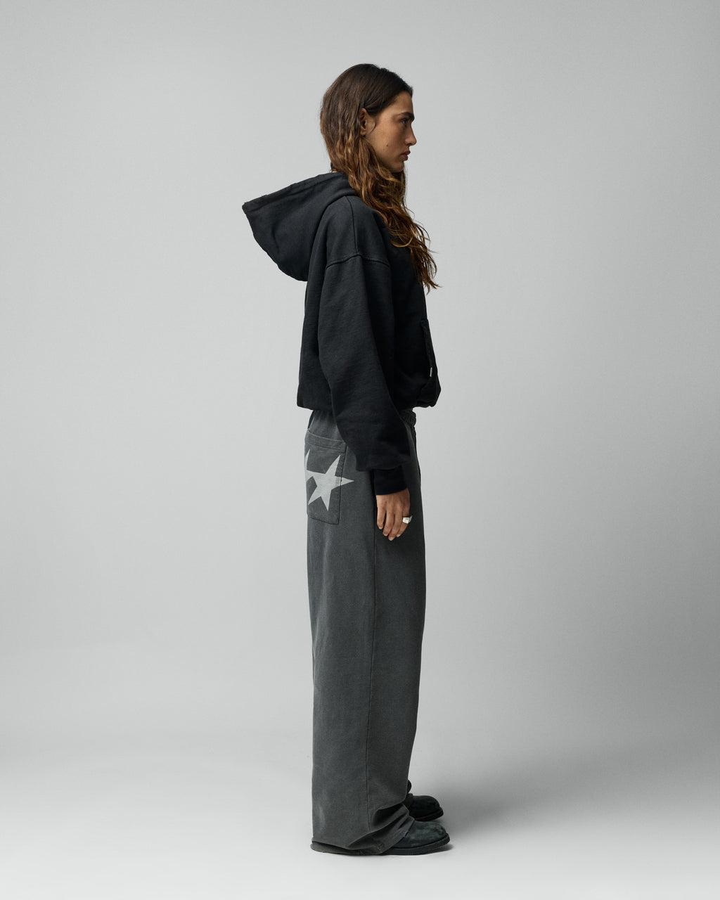 Stone Washed Black Icon Hoodie