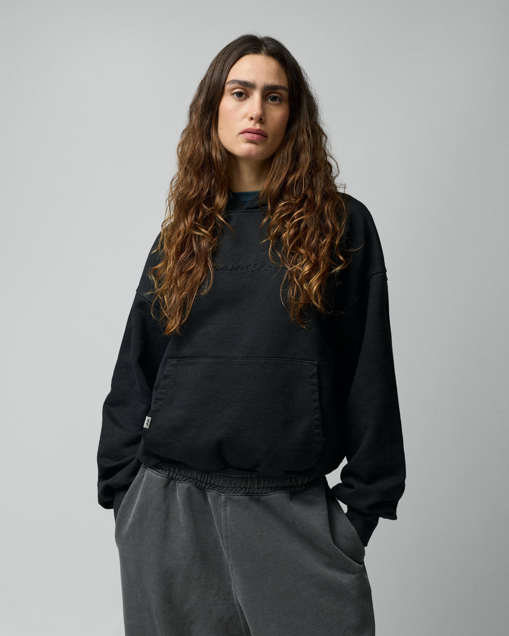 Stone Washed Black Icon Hoodie