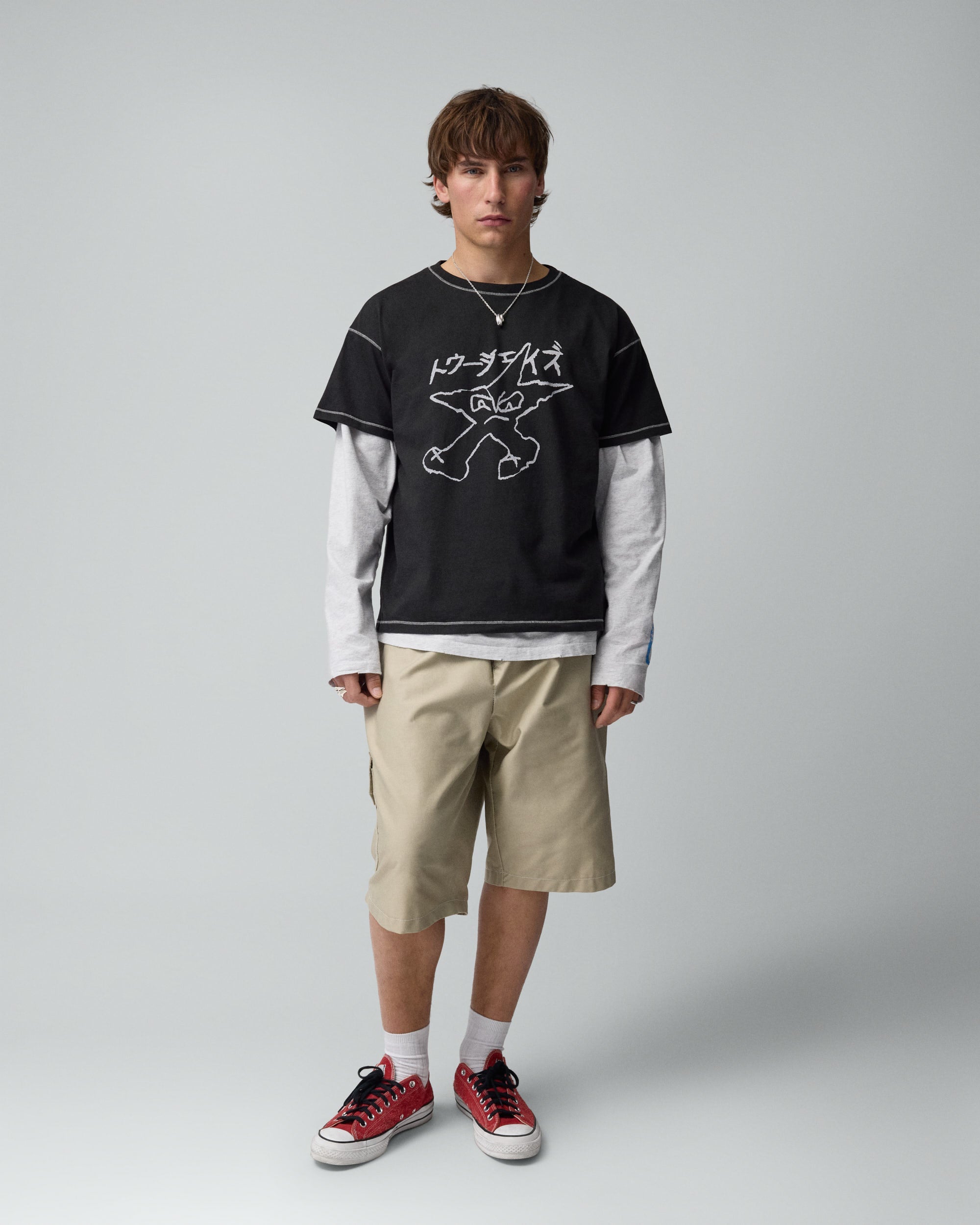 Black Contrast Tee 1A