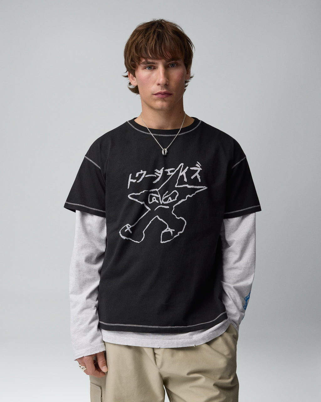 Black Contrast Tee 1D
