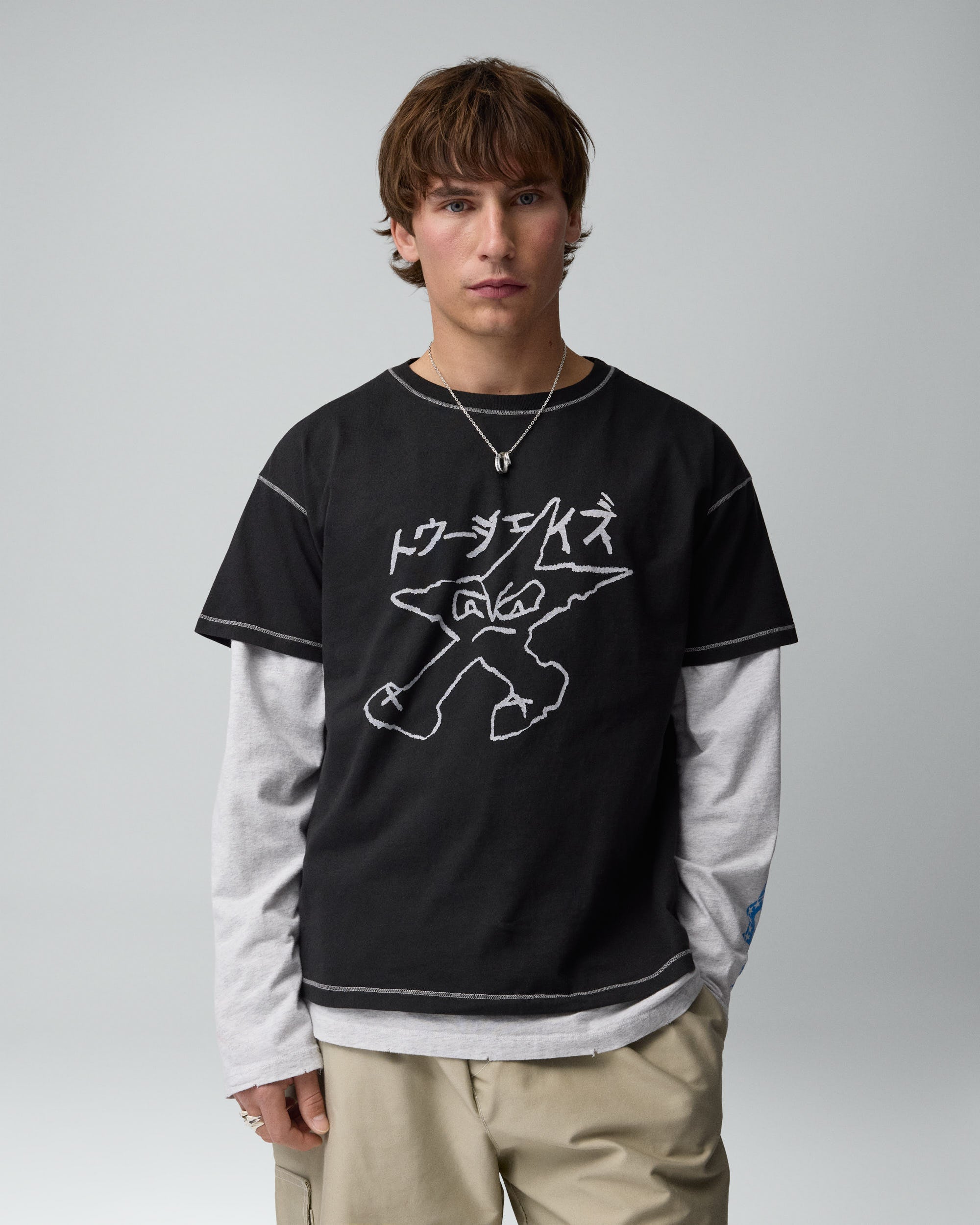 Black Contrast Tee 1D
