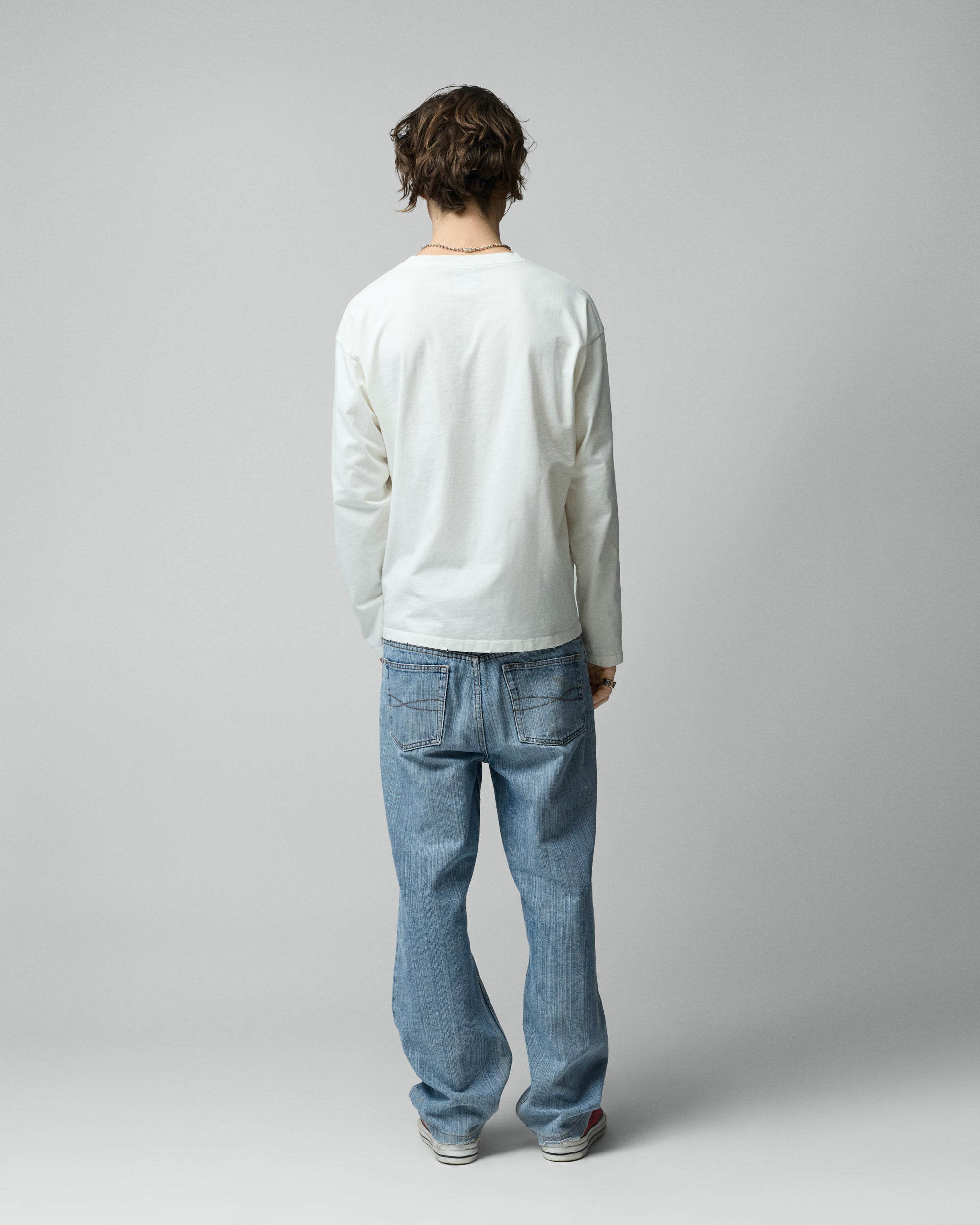 White Icon Chain Long Sleeve Tee