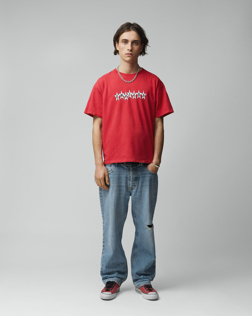 Red Graphic Stars Tee