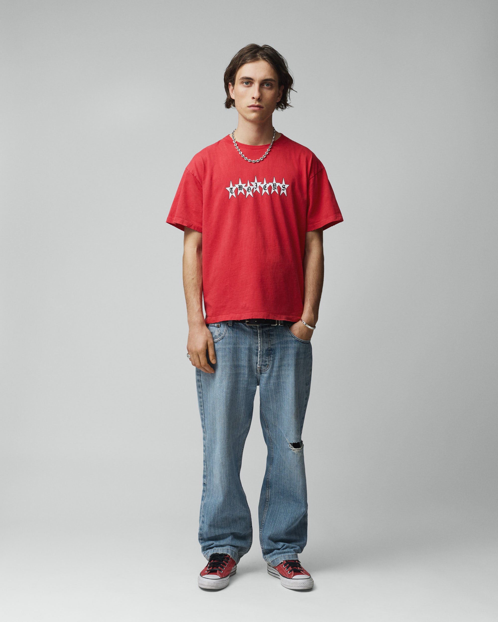 Red Graphic Stars Tee