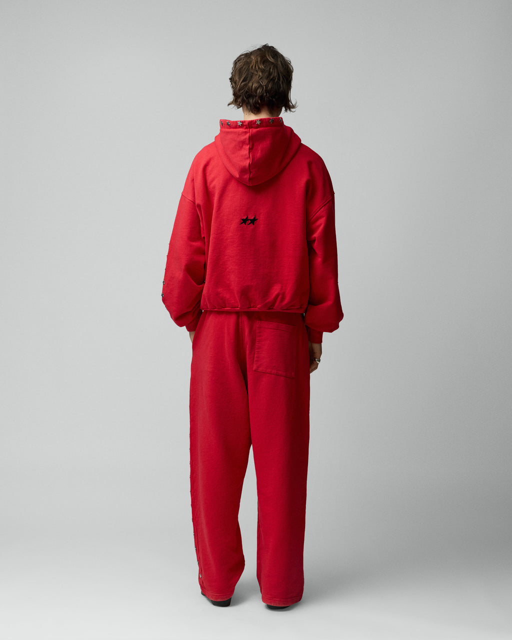 Stars Studded Red Hoodie