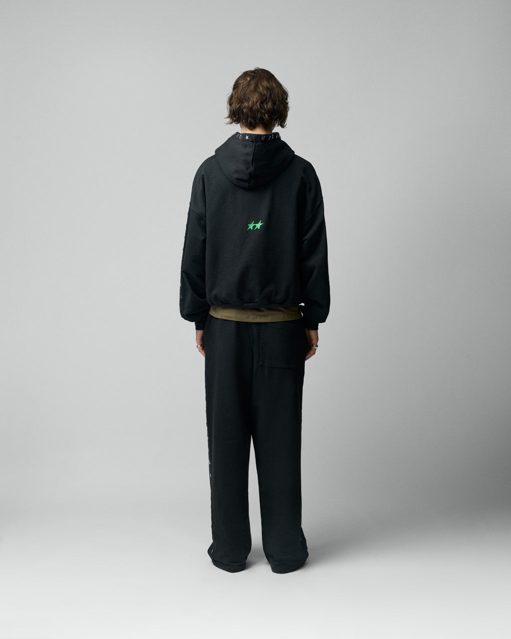 Stars Studded Coal Hoodie